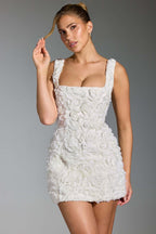 Floral Ruffle Blue Mini Dress H6289