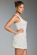 Floral Ruffle Blue Mini Dress H6289