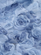 Floral Ruffle Blue Mini Dress H6289