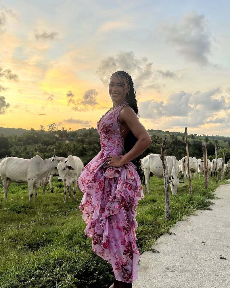 Floral Ruffle Halter Maxi Dress H6710