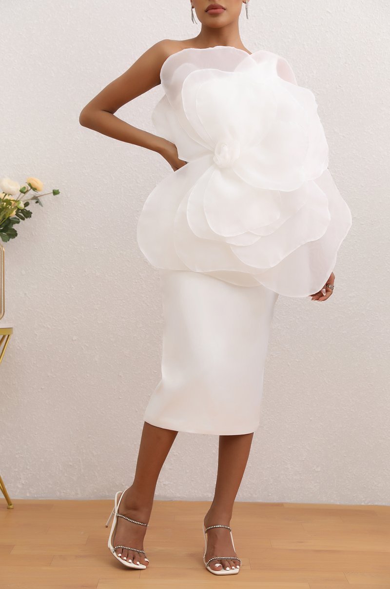 Floral Ruffle Off Shoulder Midi Dress H6338