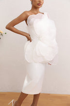 Floral Ruffle Off Shoulder Midi Dress H6338