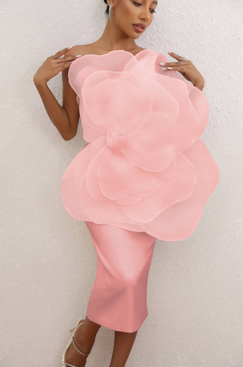Floral Ruffle Off Shoulder Midi Dress H6338