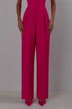 Fuchsia Feathered Blazer Gown Set H6251