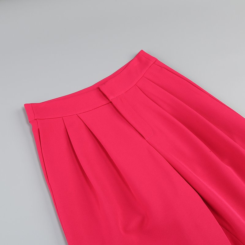 Fuchsia Feathered Blazer Gown Set H6251