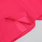 Fuchsia Feathered Blazer Gown Set H6251