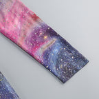 Galaxy Print Long Sleeve Mermaid Dress H6557