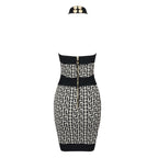 Geometric Print Halter Mini Dress H5709