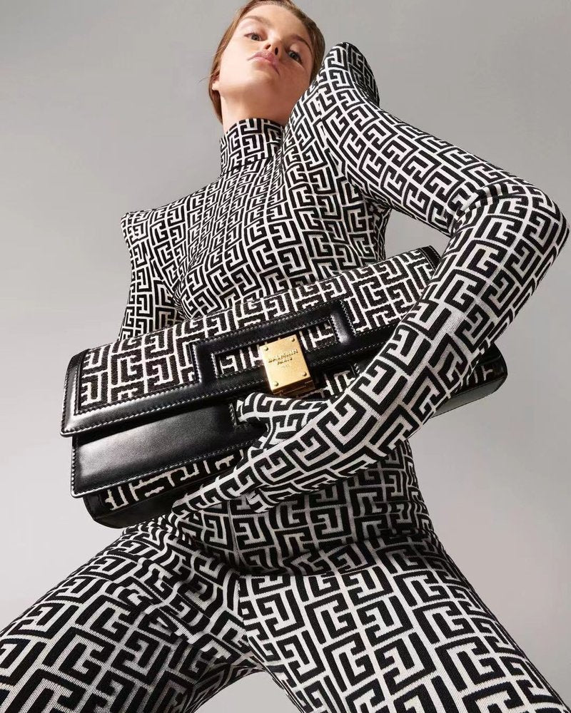 Geometric Print High-Neck Jumpsuit H3342