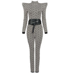 Geometric Print High-Neck Jumpsuit H3342