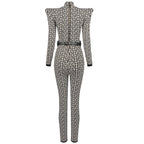 Geometric Print High-Neck Jumpsuit H3342