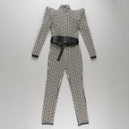 Geometric Print High-Neck Jumpsuit H3342