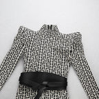 Geometric Print High-Neck Jumpsuit H3342
