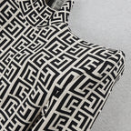 Geometric Print High-Neck Jumpsuit H3342