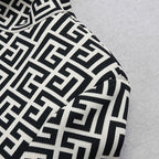 Geometric Print High Neck Mini Dress H3608