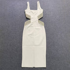 Glitter Cutout Bandage Midi Dress H6209