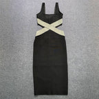 Glitter Cutout Bandage Midi Dress H6209