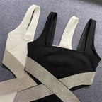 Glitter Cutout Bandage Midi Dress H6209