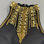 Gold Embellished Halter Midi Dress H6796