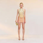 Fashion Gold Ombre Sleeveless Bodycon Dress H7157