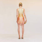 Fashion Gold Ombre Sleeveless Bodycon Dress H7157