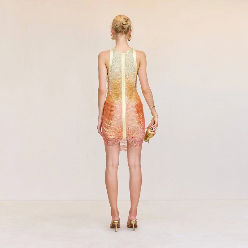 Fashion Gold Ombre Sleeveless Bodycon Dress H7157