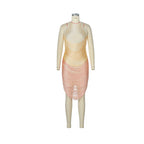 Fashion Gold Ombre Sleeveless Bodycon Dress H7157