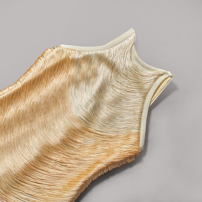 Fashion Gold Ombre Sleeveless Bodycon Dress H7157