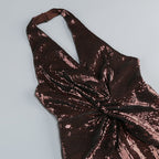 Gold Sequin Halter Jumpsuit H7069