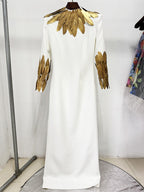 Golden Feather Collar Gown H6770