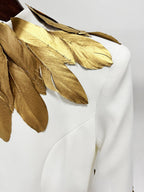 Golden Feather Collar Gown H6770