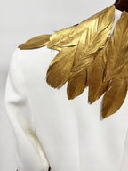 Golden Feather Collar Gown H6770
