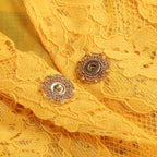 Golden Lace Crop Top & Shorts Set H6838
