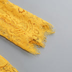 Golden Lace Crop Top & Shorts Set H6838
