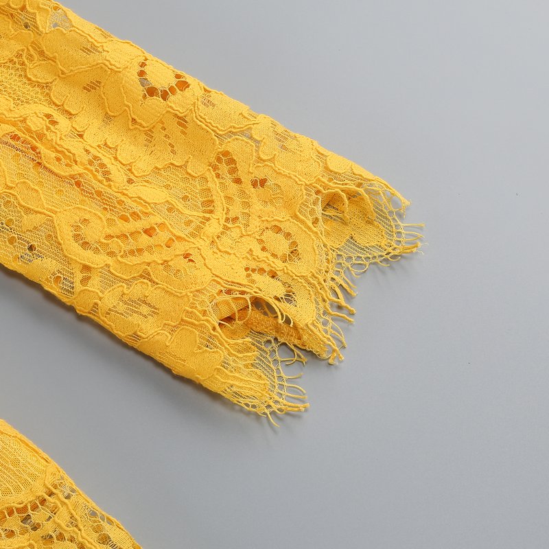 Golden Lace Crop Top & Shorts Set H6838