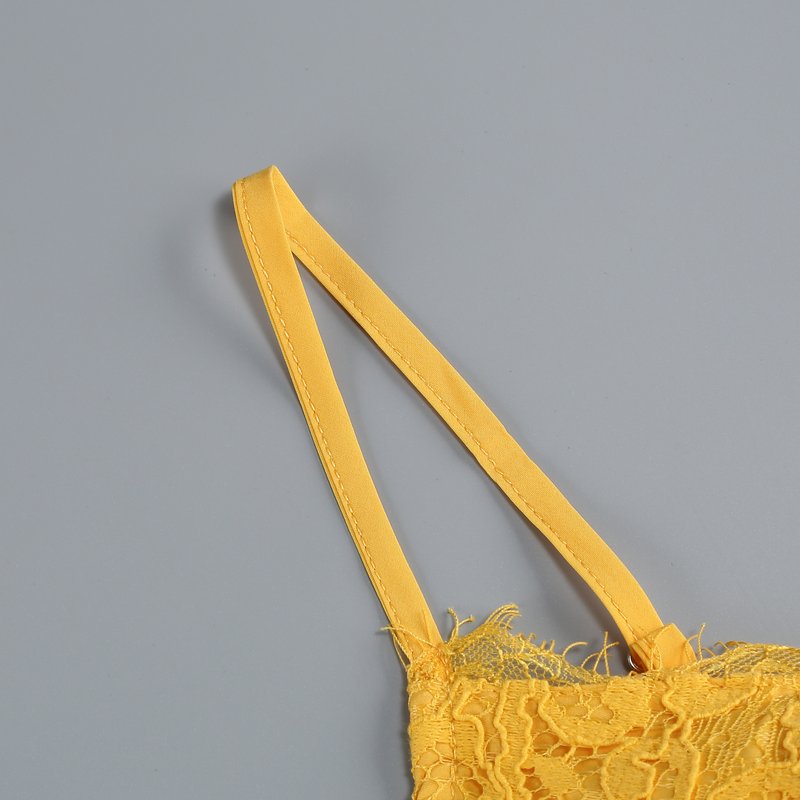 Golden Lace Crop Top & Shorts Set H6838