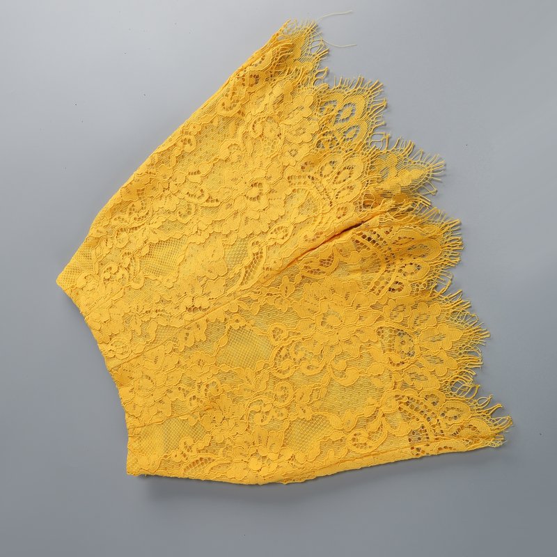 Golden Lace Crop Top & Shorts Set H6838