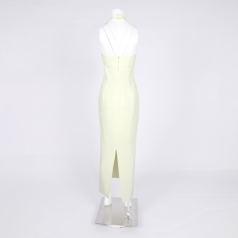 Halter Button Front Maxi Dress H6841