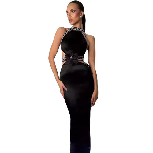 Halter Cutout Velvet Mermaid Gown H6320