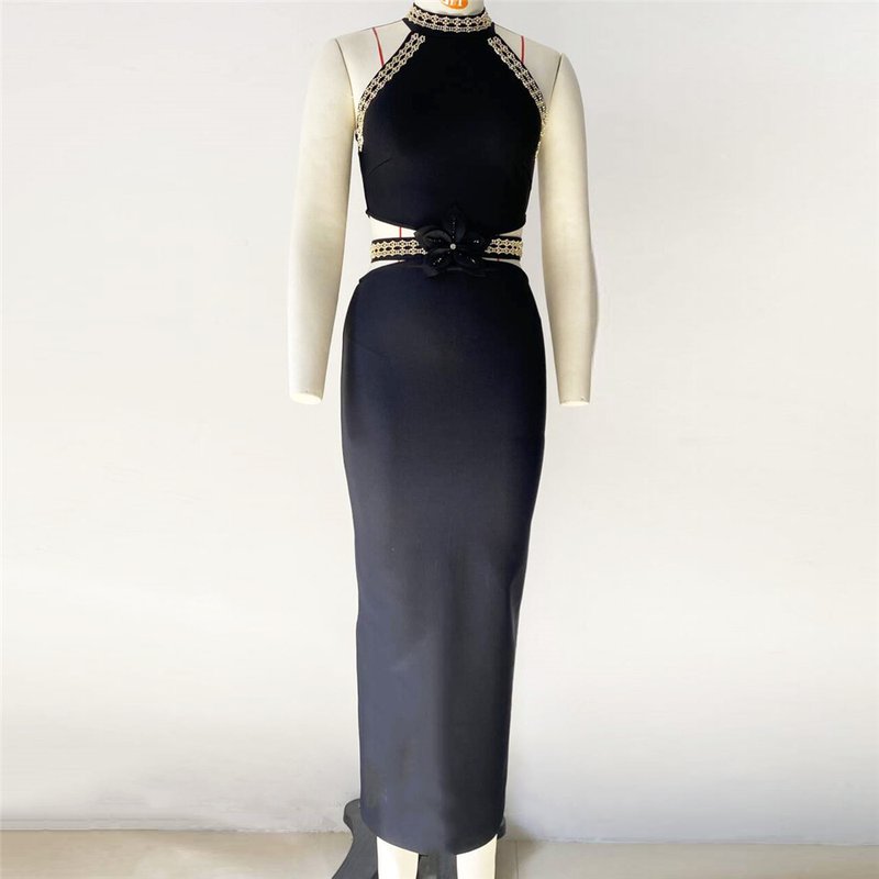 Halter Cutout Velvet Mermaid Gown H6320