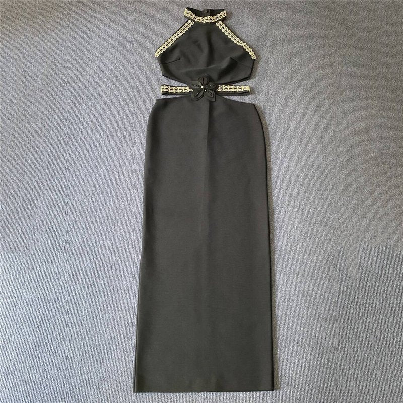 Halter Cutout Velvet Mermaid Gown H6320