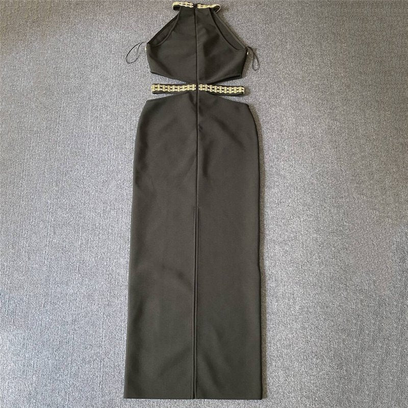 Halter Cutout Velvet Mermaid Gown H6320