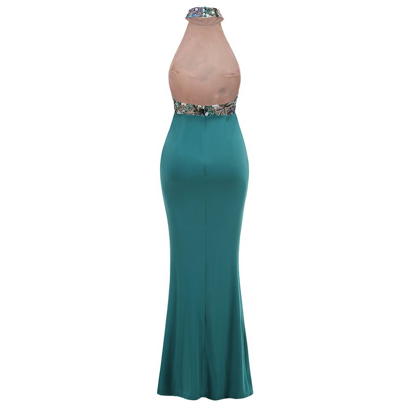 Halter Embellished Floral Mermaid Gown H6706