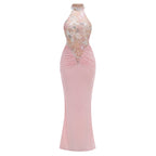 Halter Embellished Floral Mermaid Gown H6706