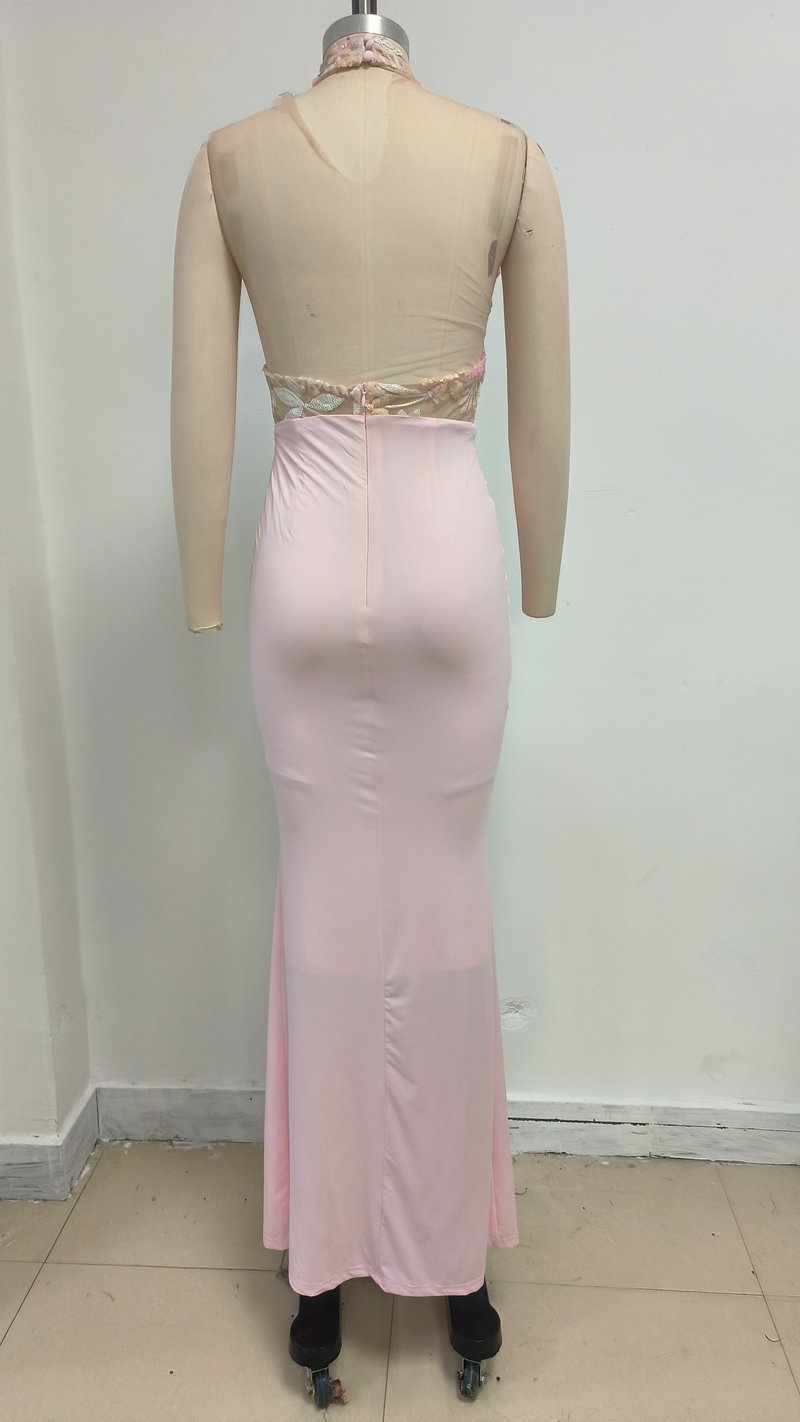 Halter Embellished Floral Mermaid Gown H6706