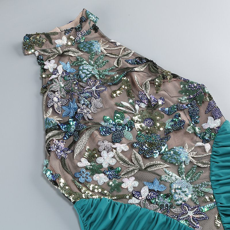 Halter Embellished Floral Mermaid Gown H6706