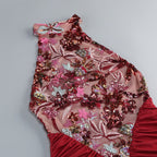 Halter Embellished Floral Mermaid Gown H6706
