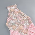 Halter Embellished Floral Mermaid Gown H6706