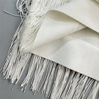 Halter Fringe White Midi Dress H6756
