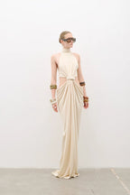 Halter Knot Front Maxi Dress H7023